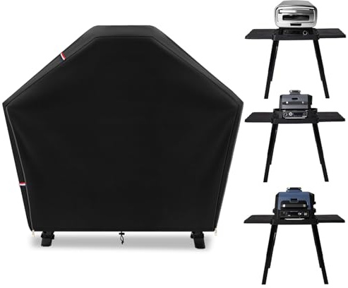 Cover for Ninja XSKUNSTAND Outdoor Stand with Two Side Tables,Compatible with Artisan Pizza Oven MO201,Ninja Woodfire Collection OG700, OG800, OG900, & OO100 Series(Cover Only)