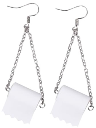 Roll Paper Eardrop 2 Pairs 4pcs Alloy Women Earrings | Silver Finish, Fashion Creative Shape, Party and Photo Taking Use, Lightweight Portable Wearing