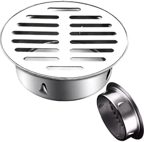 Generisch Bodenablauf Edelstahl für Dusche 50mm 75mm 110mm Anti-Verstopfungs-Filter Bodenablaufs Abdeckung Rund Flach Abnehmbarer für den Außenbereich, Balkon, Hof, Badezimmer(160mm)