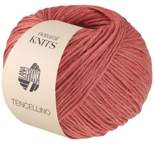 LANA GROSSA Tencellino | Klassisch verzirntes Garn aus natürlich mattem Leinen & seidig glänzendem Tencel | Handstrickgarn aus 51% Leinen & 49% Tencel | 50g Wolle zum Stricken & Häkeln | 125m FB 15