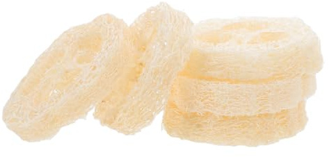 OSALADI 5pcs Éponge Loofah Naturelle Beige pour Bain et Bain Support Savonnette en Plastique, Forme Simple et Fonction Anti-chute pour Usage Quotidien