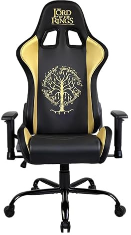 SUBSONIC - Sedia da Gaming Il Signore degli Anelli - Sedia da Ufficio Ergonomica con Imbottitura ad alta Densità, Schienale Reclinabile e Braccioli Regolabili in 2 Direzioni - Altezza Regolabile