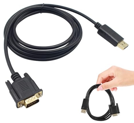 ABOOFAN 1,8 Meter zu Vga Adapterkabel mit Kupferkern für HD Videoübertragung an Beamer und Monitor Schwarz