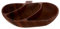 Premier Housewares 1104598 Acacia Wood 3 Section Apple Shape Serving Dish, 5 x 28 x 23 cm , Brown