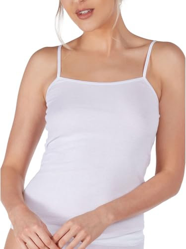 Huber Damen Unterhemd Finesse Spaghettishirt, Gr. 42 (XL), Weiß (Weiss 0500)