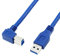 Bluwee USB 3.0 Cable - Type A-Male to Right Angle Type B-Male Printer Scanner Cord - 2 Feet (0.6 Meters) - Round Blue