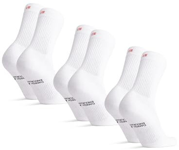 DANISH ENDURANCE Performance Crew Socken, Weiß - 3 Paare, Gr.- EU 35-38
