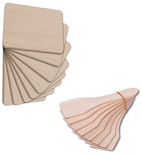 HOFMEISTER® 16 teiliges Raclette Set aus Holz: 8 Brettchen & 8 Raclette Schaber, schont Raclette-Pfannen und Tisch vor Öl und Kratzern, hitzebeständiges Raclette Brettchen aus EU Produktion