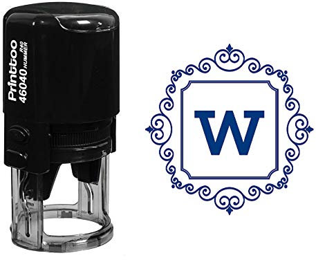 Printtoo Platz - strudelgrenze W Alphabet - Monogramm - Initialen - Buro - Briefpapier Selbstfarber R - 40 Stempel