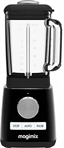 Magimix Blender Power Mixeur Professionnel 4 - Blender Électrique, Hachoir, Mixeur pour Smoothie, Hachoir Robot Multifonction - Bol en verre - Noir