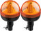 AUTOUTLET 2PCS Gyrophare LED Rotatif Orange 12V-24V E-Mark 40 SMD LED 3 Modes d'Eclairage Etanche Anti-Poussière pour Le Camion de Pompiers l'Ambulance l'Arroseur Routier Camion