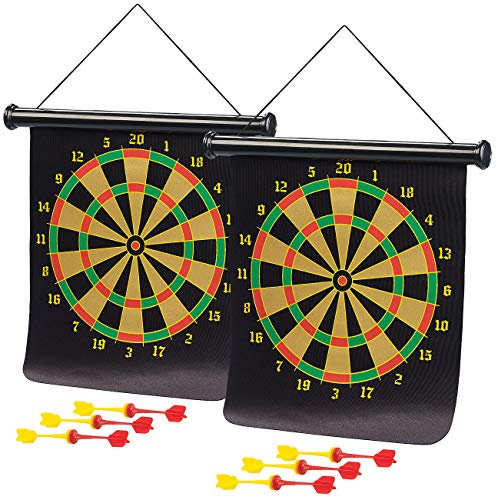 Playtastic Partyspiele: 2er-Set magnetische Dart-Spiele mit Zielscheibe, aufrollbar (Kinder-Magnetspiel, Dart-Scheibe, Magnestic)