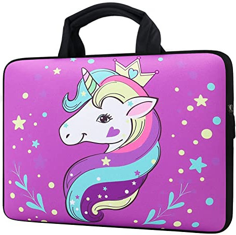 30,5 cm (12 Zoll) Laptop-Hülle, Neopren-Hülle, Tablet-Tasche, Notebook-Aktentasche mit Griff für Damen und Herren (Einhorn, 12 Zoll)