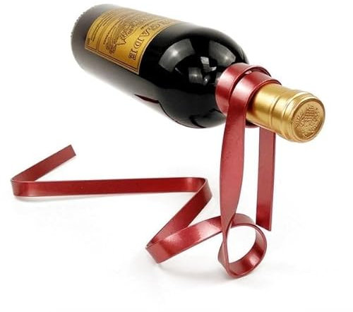 Porte-bouteille magique en forme de ruban rouge