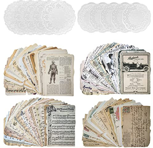 4 Packungen Vintage-Musterpapier Scrapbooking-Papier Dekorpapier Decoupage-Papier einseitig 100 Designs keine Wiederholung für Kartenherstellung Kunst und Handwerk Collage Geschenkverpackung (Magic)