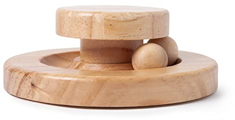 New Living Bambus Katzenspielzeug, Ball und Bahn, Drehteller und Ball Set, Verschiedene Ebenen, Eco Katzenspielzeug, Kätzchenspielzeug, lustige geistige und körperliche Übung (einlagig)