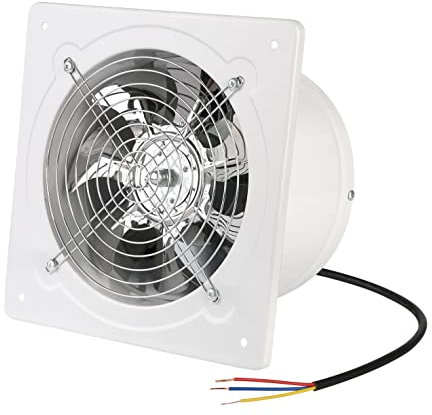 8 inch Exhaust Fan Through Wall Extractor Exhaust Ventilation Fan 110V Exhaust Smoke Fan Ventilation for Kitchen, Bathroom,laundry room,Toilets, Garage, Shopping Mall and Office (500 CFM/White)