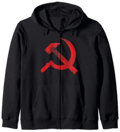CCCP UdSSR Hammer Sichel Flagge Soviet Kommunismus Kapuzenjacke