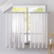 Scheibengardinen Weiß Gardine Voile Halbtransparent Bistrogardine Voile, 2er-Set Vorhang Weiß Transparent Mit Schlaufen, Sheer Vorhang Fensterschal Deko Für Kleine Fenster Küche Cafe Wohnzimmer