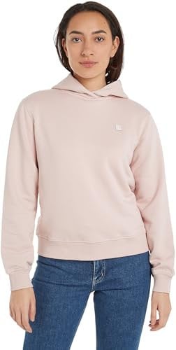 Calvin Klein Jeans Damen Hoodie mit Kapuze, Rosa (Sepia Rose), L