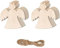 10 Pieces Wooden Baubles Christmas Hanging Embellishments Wood Slice Natural Christmas Ornaments Baubles Wooden Hanging Baubles with String for Xmas Tree Decoration DIY Crafts, Angles