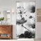 ASDCXZ Schmal Duschvorhang 120x180 cm, Modern Kunst Lotus Lotusblatt Landschaftsmalerei Grau Bad Waschbar Duschvorhänge mit ösen Polyester Textil Wasserdicht Duschvorhang für Badewanne mit 8 Haken