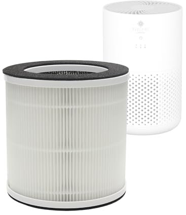 PureAire Air Purifier For Bedroom PAH1 Replacement HEPA Filter With Activated Carbon Home Office Sleep Allergies Pet Pollen Odour Smoke Allergens Quiet Air Purifiers 3 Stage Air Filter Dust Remover