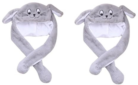 Amosfun 2st Mützen Aus Kunstpelz Neuheit Tierhut Critter-hut Lustiger Tierhut Hut Mit Beweglichen Ohren Halloween-party-stirnbänder Deckel Tiermütze Für Kinder Kleinkind Künstlich Fell