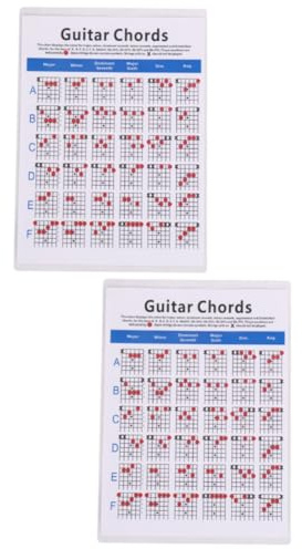 Toyvian 2stücke Elektrische Gitarre Akkorde Übersicht Kupferplatte Farbige Übungstabelle Für Gitarrenakkorde Praktische Anleitung Für Schüler Und Lehrer s