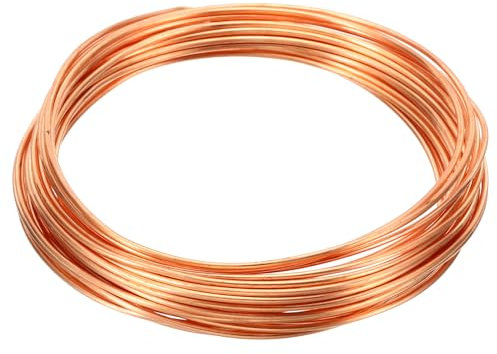 PATIKIL 99.9% Soft Copper Wire, 1Pcs 17Gauge/1.2mm Diameter 6m/19.68ft Spool Pure Copper Craft Wire for Jewelry Making Beading Garden Plants
