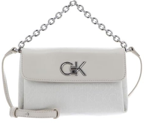 Calvin Klein Re-Lock Mini Crossbody Bag Dk Ecru Jacquard Mono