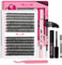 PRO DIY Wimpernverlängerung Kit, individuelle Wimpern Kit mit 280 Pcs Cluster Wimpern Bindung und Siegel, Wimpern Applikator Wimpernbürste für Anfänger(60D+80D-9-16mix Kit)