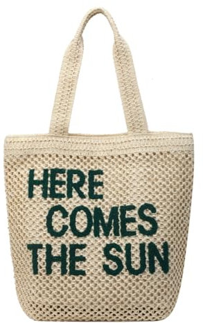 ARVALOLET Sac à main en paille pour femme - Grand sac à main creux avec fermeture éclair - Sac polyvalent au crochet, beige