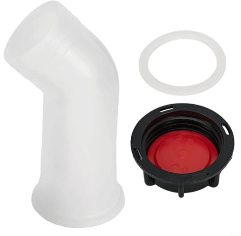 Adaptador de recipiente IBC fácil de usar, boquilla de salida, apto para todos los medios y accesorios de tanque de agua de lluvia (negro)