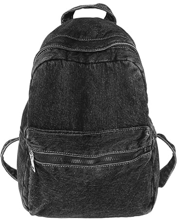 Fiorky Canvas-Rucksack, Unisex, Vintage-Freizeitrucksack, modischer Denim-Rucksack, Jeans-Rucksack, leichter Vintage-Laptop-Rucksack, große Kapazität, mehrere Taschen for Outdoor-Reisen