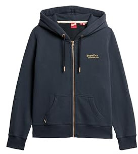 Superdry Damen Essential Kapuzenjacke mit Logo Kräftiges Marineblau 36