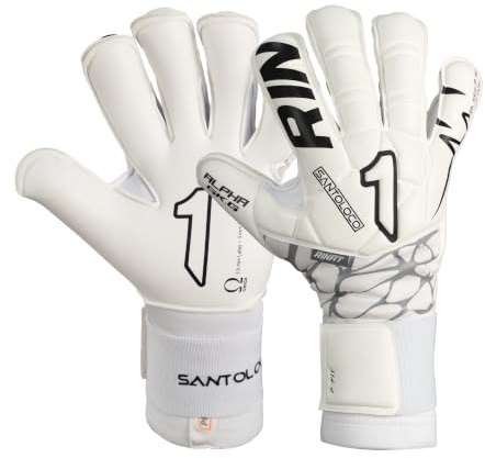 Rinat Santoloco Alpha-Torwarthandschuhe, für Erwachsene, Weiß, Größe 7