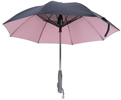 Sun Umbrella with Fan and Mister, Portable UV Sun Umbrella UPF 50+ Sun and Rain Umbrella Rechargeable Folding Compact Umbrella for Hot Summer Beach Sports (Pin)