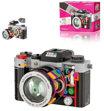 Ebortsin Camera Building Blocks, Retro Digital Camera Toy Building Set for Adults, Collectible Model Digital Mini Camera Building Blocks, Presents for Adults Boys Girls, 556 Pcs