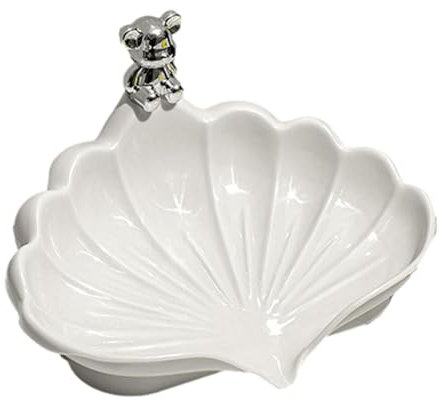 jopiuieo Plat à savon en forme de coquillage - Égouttoir à savon décoratif et élégant pour douche, voyage, salle de bain, cuisine