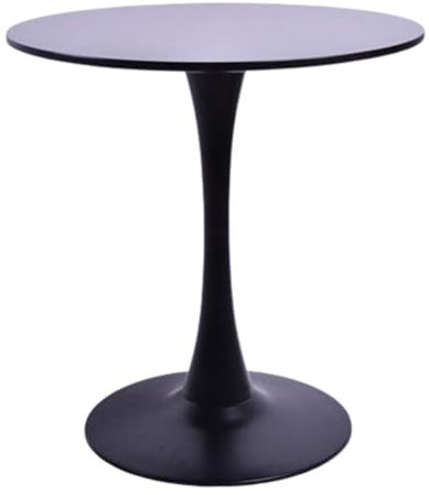 SZITW Stehtisch, Bistrotisch, moderner runder Esstisch, Tulpen-Milchteeladen-Esstisch, MDF-Tischplatte, Metallfuß, Tulpen-Design, Küchen-/Café-Tische (Größe: 70 cm, Farbe: Schwarz)
