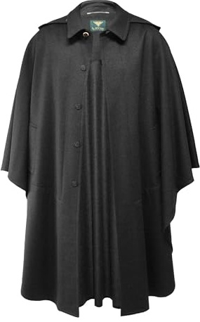 Wetterfleck grau Loden Umhang Cape Poncho Jagd Mantel Kapuze Lodenmantel dunkelgrau Jäger Förster Trachtenwetterfleck anthrazit Herren Trachtenmantel Herrenmantel Kutschermantel