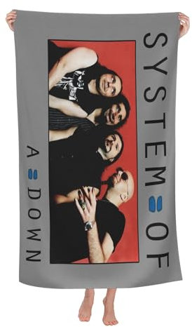 Reginascaks System Of A Down Erwachsenen-Strandtuch, Band-Themen-Handtuch, lässiges Strandtuch, Must-Have Geschenk für Rock-Fans, 80 x 130 cm