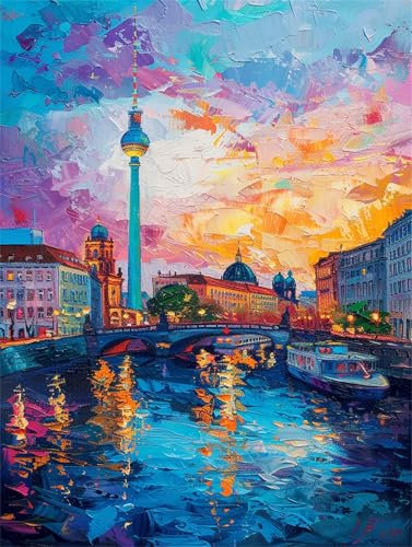 Italien Malen Nach Zahlen Erwachsene, DIY Malen Nach Zahlen Venedig Malen Nach Zahlen mit Rahmen Leinwand 20x30 cm, Ölgemälde Kit Mit Pinseln und Acrylfarbe, Wanddeko, Geschenke für Frauen -k1947