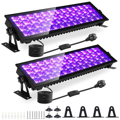 VAYALT UV Schwarzlicht Lamp, 100W USB UV LED Schwarzlicht Lamp 385-400 Black Light Bar, UV Licht Röhre mit Schalter für Disco, Glow Party, Party Zubehör, Halloween Deko, Bühnenbeleuchtung