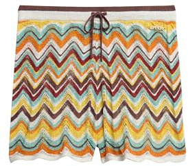Superdry Damen Strick-Shorts mit Zickzackmuster