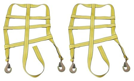 GEOLXD 2PCS Auto Reifen Tow Dolly Straps 15-20 Zoll Reifen Korb Befestigung Zurrgurt Ketten for Motorrad Spannung gürtel Transport Befestigung