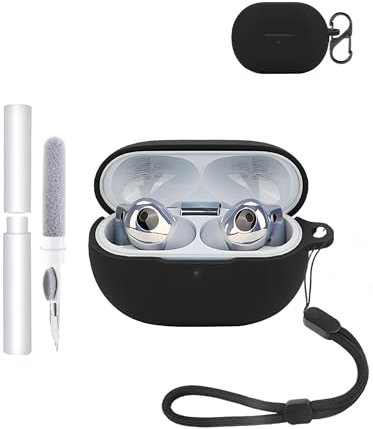 Silicone Protective Case for Huawei FreeBuds Pro 4 Earbuds - Durable and Eco-Friendly Bluetooth Earphone Cover with Precise Holes and Charging Compatibility - Shock-proof, Comfortable Touch,Black