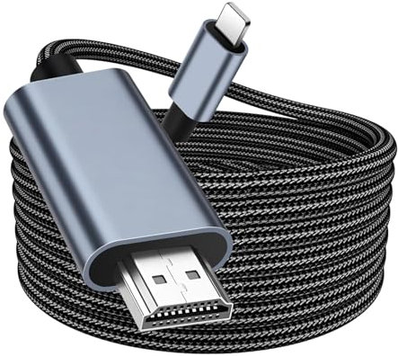 Câble HDMI pour i-Phone,Câble convertisseur HDMI pour i-Phone,vers câble TV Compatible avec Phone 14/12/11,X,8,7,6,5, pour i-Pad appareils,1080P@60Hz,2M (Ne supporte pour i-Phone 16/15/ N-etflix)