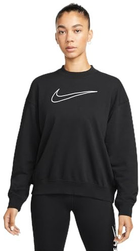 NIKE Dri-FIT Get Fit Womens Graphic Crew Neck Sweatshirt in Black Size Medium